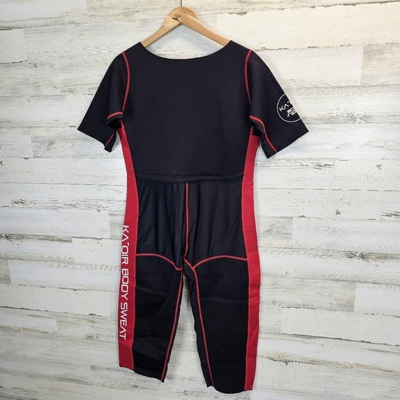 Ka'Oir Fitness Womens Body Sweat Suit Plus Sz XXL Black & Red Workout Shapewear - Picture 5 of 12